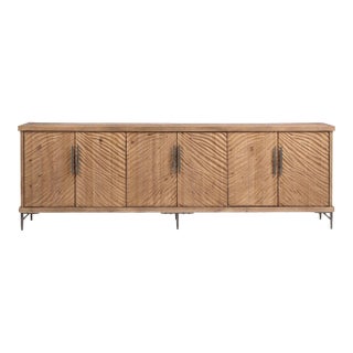 Riverbed Carved Six-Door Credenza For Sale