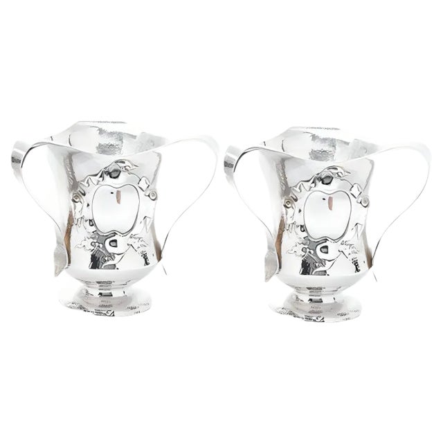 20th Century Arts & Crafts Silver Wine Coolers, 1906, Set of 2 For Sale