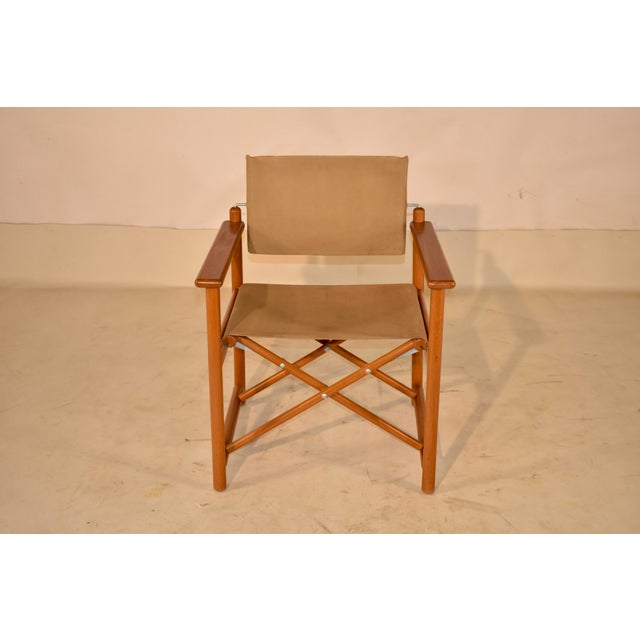 Mid-Century Folding Canvas Director's Chair For Sale - Image 4 of 10