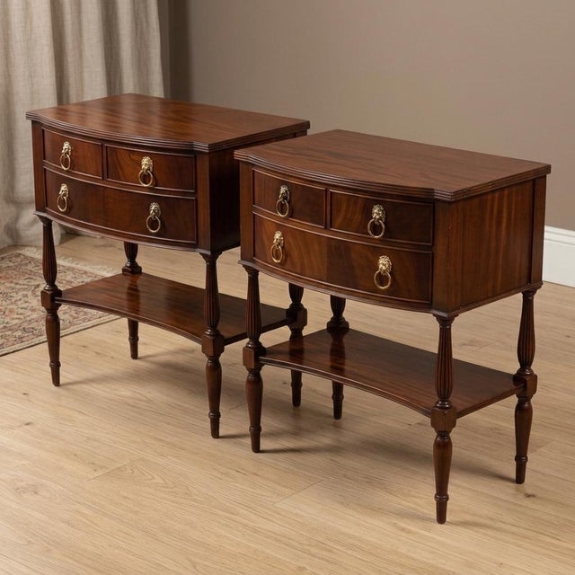 Wood Hickory Chair Historic James River Plantation Collection Mahogany Chests Side Tables - Pair For Sale - Image 7 of 7