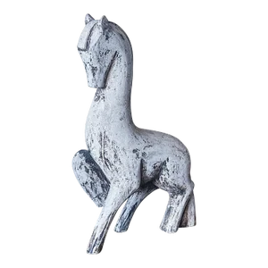 Vintage Hand-Carved Horse Figure in Strong Form and of Distressed Antique Wood