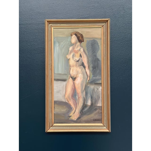 Gunnar Jonsson, Nude Woman, 1960s, Oil on Panel For Sale - Image 12 of 17