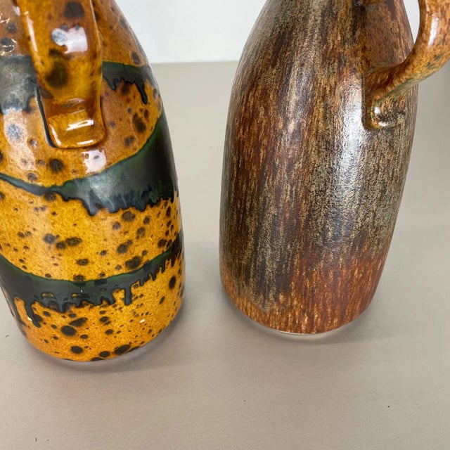 Multi-Color Pottery Fat Lava Vases from Scheurich, 1970s, Set of 2 For Sale - Image 16 of 18