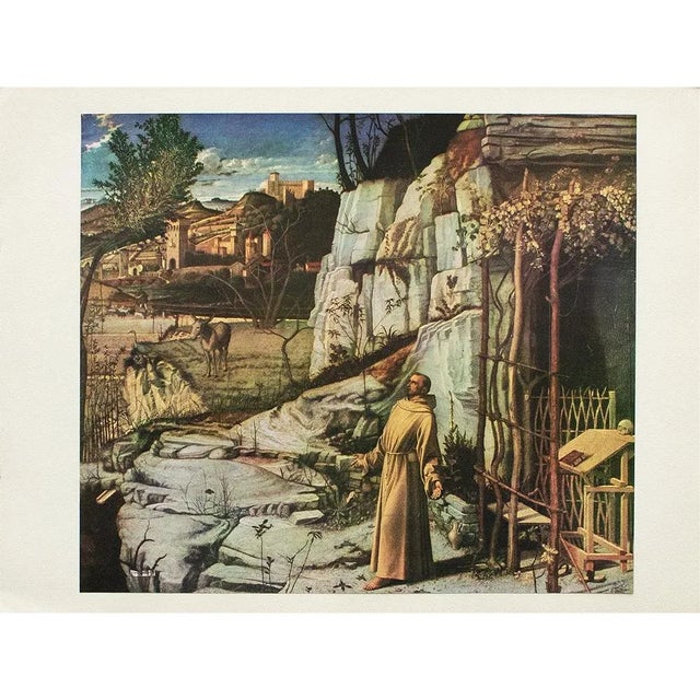 Khaki 1950s After Giovanni Bellini "St. Francis in Ecstasy", Full-Color Print For Sale - Image 8 of 10