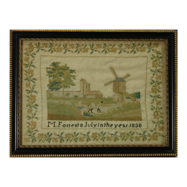 Antique Sampler, 1830, by M. Forrest For Sale