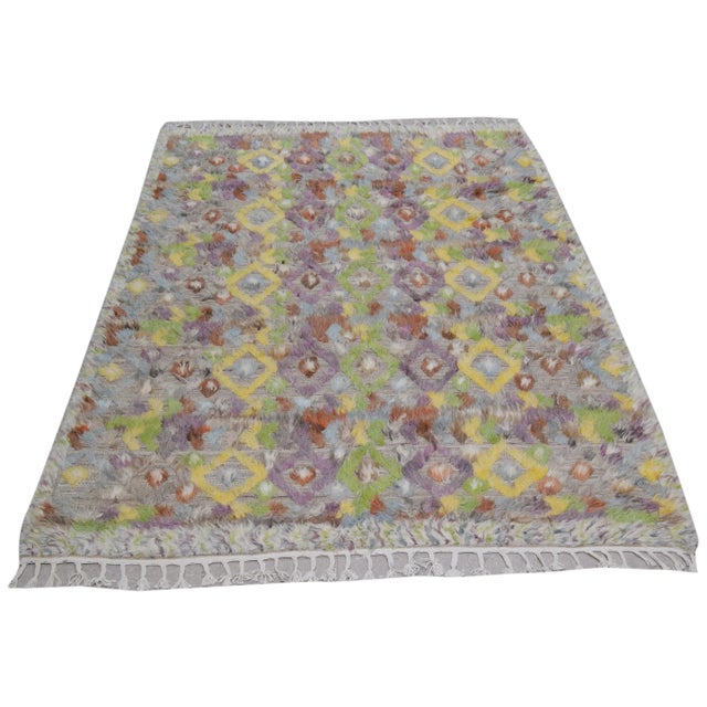 Moroccan Beni Ourain hand knotted rug with natural colors, contemporary style and soft texture.