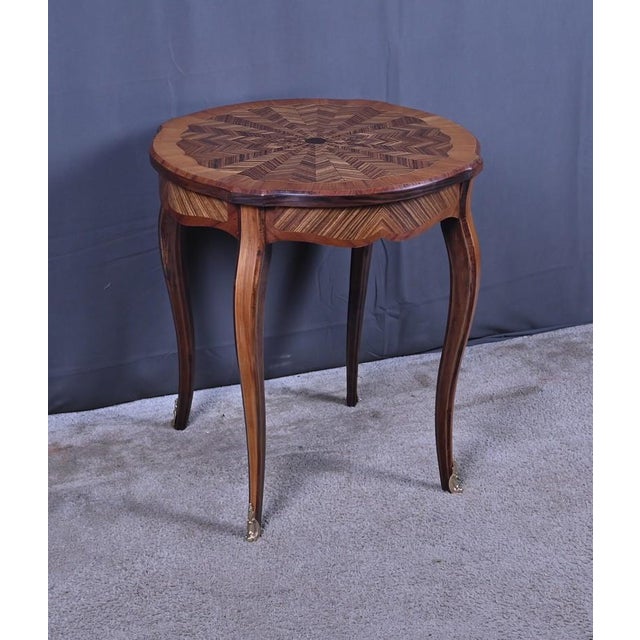 Louis XV Style Marquetry Side Table, Early 20th Century For Sale - Image 3 of 14