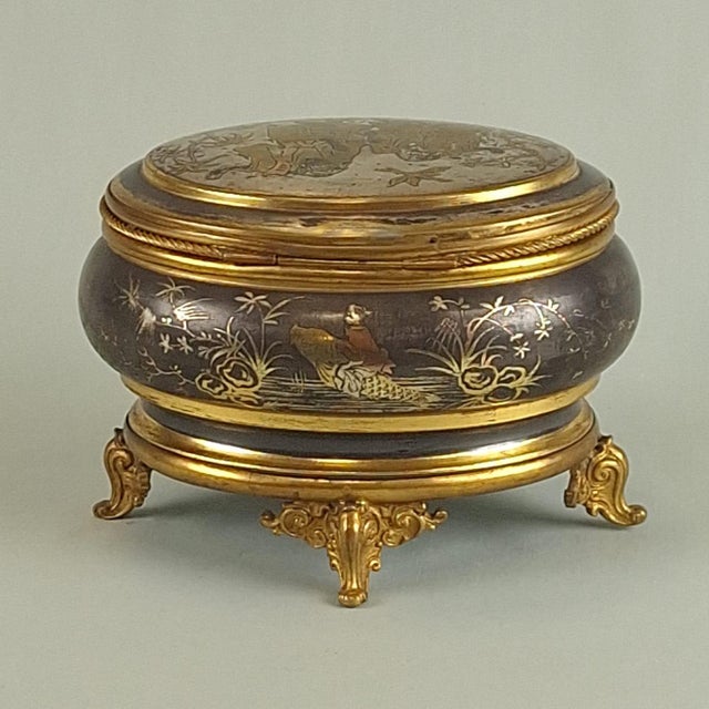 Antique Japanese Gilt Bronze Jewelry Box, 1890s For Sale - Image 3 of 7