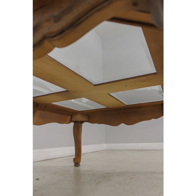Century Country French Glass Top Coffee Table For Sale - Image 12 of 13