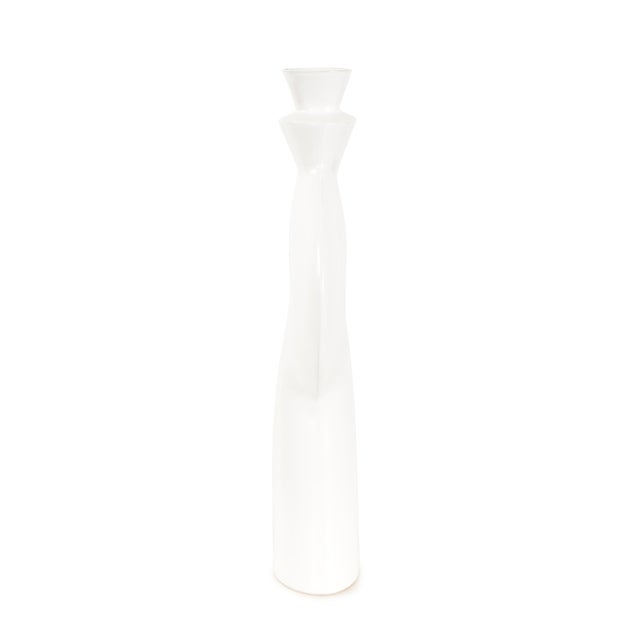 Ceramic Matte White Towel Vase - Large For Sale - Image 7 of 10