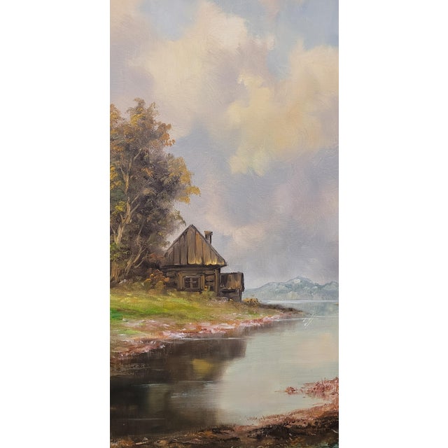 1990s Large and Beautiful Oil Painting of a Country Road For Sale In Philadelphia - Image 6 of 12