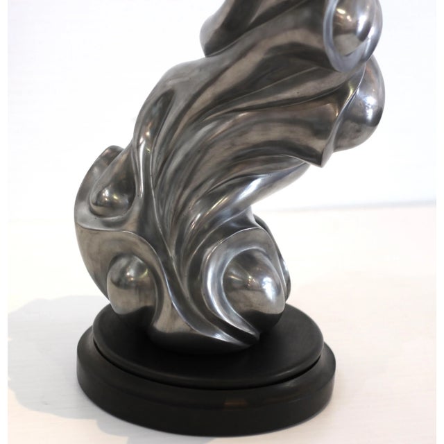 26 Inches Tall Abstract Original Sculpture by Jacob Burmood - Cold Cast Aluminum Artwork "Fluctuation" For Sale In Los Angeles - Image 6 of 13