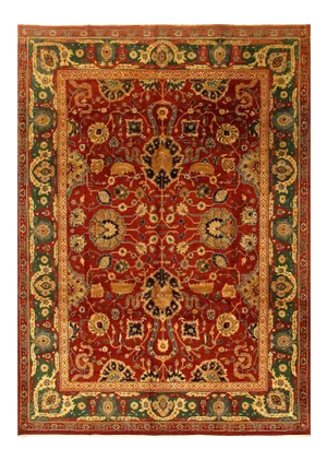 Red Color Fine Hand Knotted Agra Rug 9' X 13'