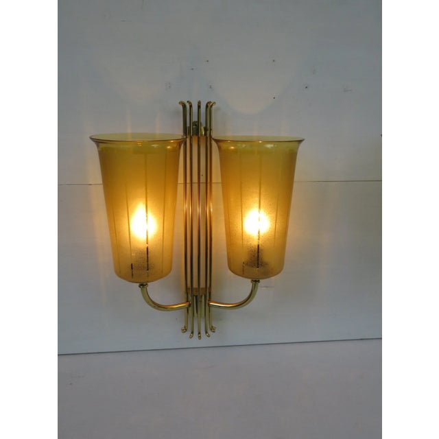 Large Brass Sconces, 1950s, Set of 2 For Sale - Image 9 of 18