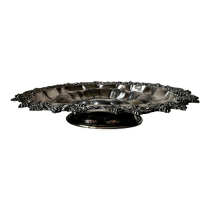 Antique Van Bergh Silverplate Co. Rochester Ny Server Pedestal Oval Dish