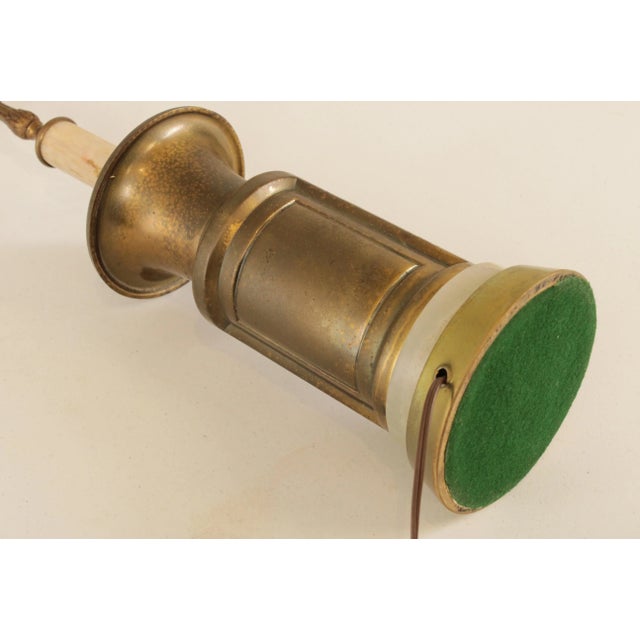 Vintage Lamp with 'Ure Medicines' Brass Canister Base and Onyx For Sale - Image 11 of 13