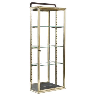 Vintage Wall Showcase in Brass For Sale
