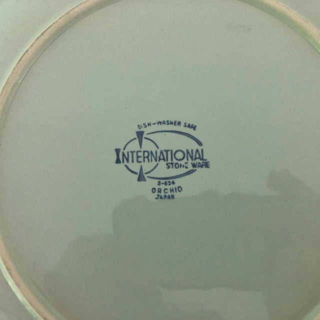 Midcentury Style International Stoneware 12”d Serving Plate For Sale - Image 4 of 5