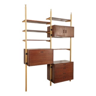 Mid Century Omni Wood Modular Wall Unit Shelving & Bookcase by George Nelson For Sale