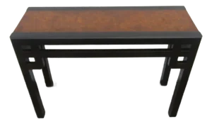 Hollywood Regency Two Tone Small Narrow Console Entry Table 5811