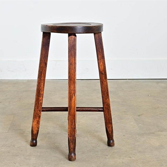 English 19th Century Oak Arts & Crafts Stool For Sale - Image 4 of 9