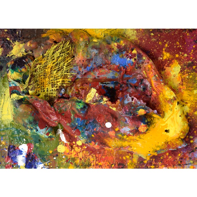 Yellow Galaxy Assemblage - Abstract Expressionist Composition in Acrylic on Canvas by Charles David Francis For Sale - Image 8 of 10
