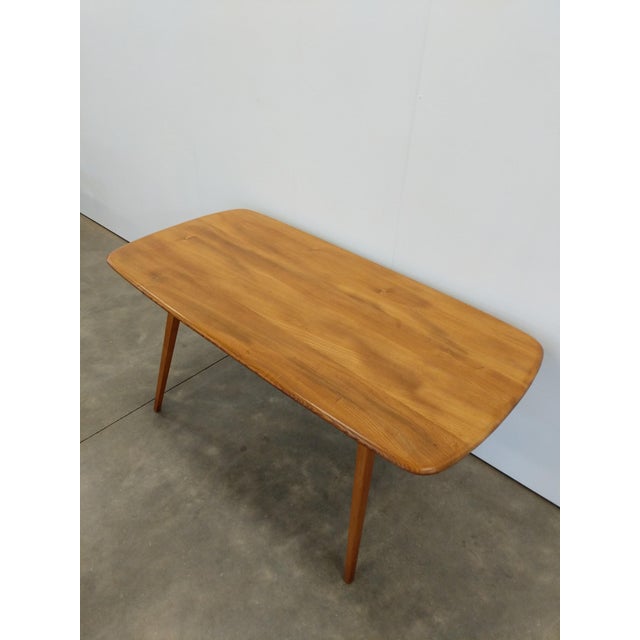 Vintage Attributed to Ercol Mid Century Modern Plank Dining Table For Sale In New York - Image 6 of 8