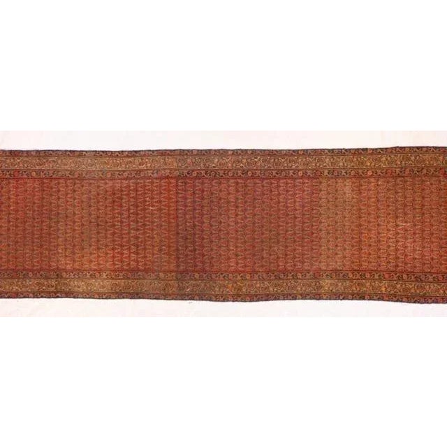 Wool pile genuine hand made very fine antique Persian Malayer runner-