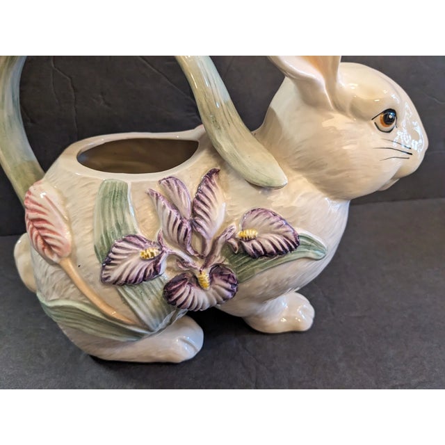 Vintage Mid-Century Modern Fitz and Floyd Large Easter Rabbit Bunny Teapot W/ Lid For Sale - Image 10 of 10