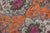 Shabby Chic 1990's Vintage Orange/Blue Wool Rug - 4'9'' X 9'11'' For Sale - Image 4 of 10