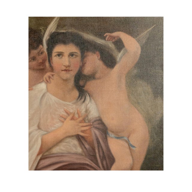 Textile Large Antique French 19th Century Oil Canvas Painting "Hearts Awakening" Cherubs by William-Adolphe Bouguereau, 1892 For Sale - Image 7 of 14