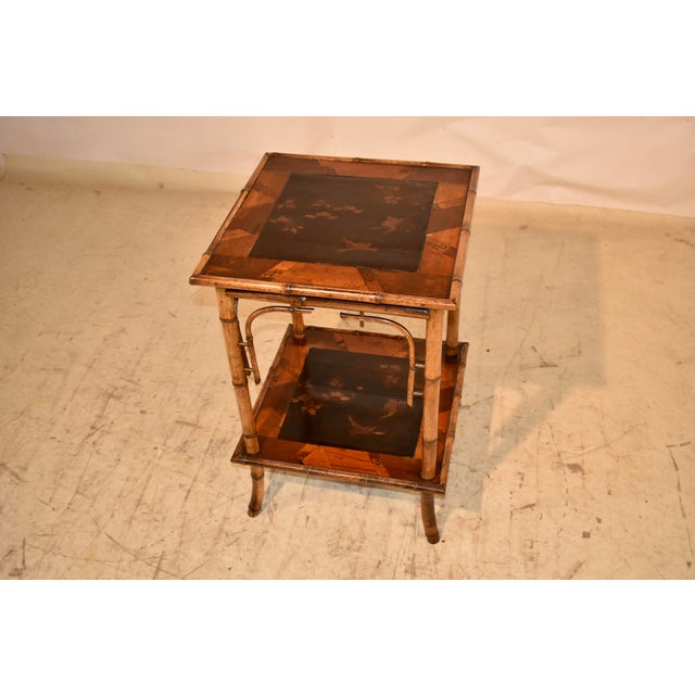 Brown 19th Century French Bamboo Side Table For Sale - Image 8 of 10