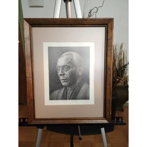 An exquisite and highly collectible 1985 original fine art pencil drawing by Albert Mukasa Wilson. Measuring approximately...