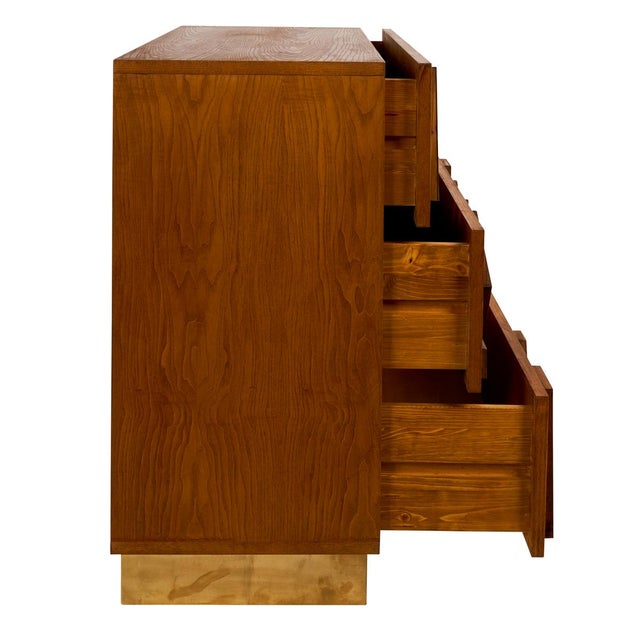 Italian 1980s Schumacher Italian Wood Dressers with Brass Accents - A Pair For Sale - Image 3 of 6
