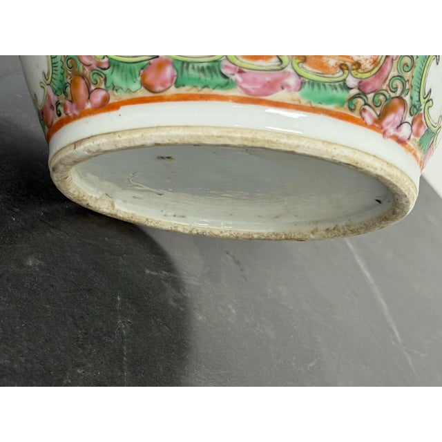 Rose Medallion Style Porcelain Vase, Vintage For Sale - Image 12 of 12