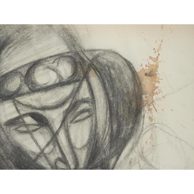 Marcel Mouly, Figure with a Hat, Charcoal For Sale - Image 6 of 10