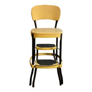 Mid Century Modern Cosco Canary Yellow Step Stool For Sale