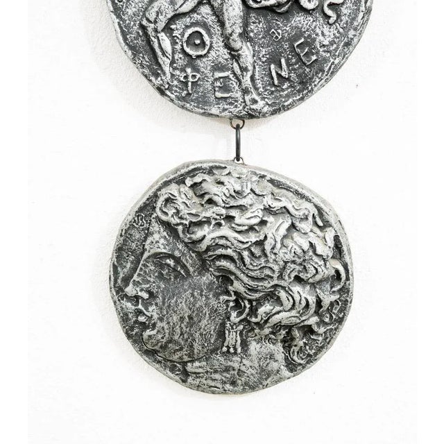 Mid Century Modern Wall Hanging Relief Greek Round Pegasus Pendant Art Plaques For Sale In Sacramento - Image 6 of 9