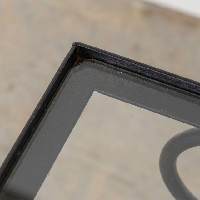 Black 1940s French Iron and Glass Side Table For Sale - Image 8 of 13