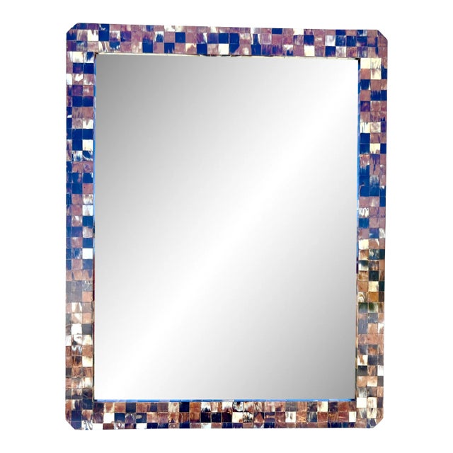 Mid 20th Century Tessellated Horn Large Mirror in the Style of William Piedrahita for Thomas Britt For Sale