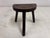 Vintage French Milking Stool D-Shaped wooden top Three turned legs