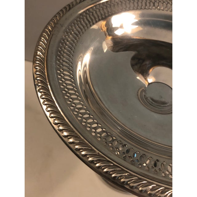 1940s f.b. Roger’s Silver Pierced Compote Candy Dish For Sale - Image 9 of 11