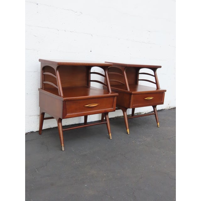 Kent Coffey Mid Century Modern Nightstands End Side Tables a Pair 6904 For Sale - Image 17 of 18