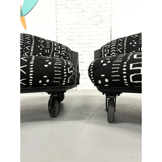 Custom Made Steel Chairs on Wheels For Sale In New York - Image 6 of 10