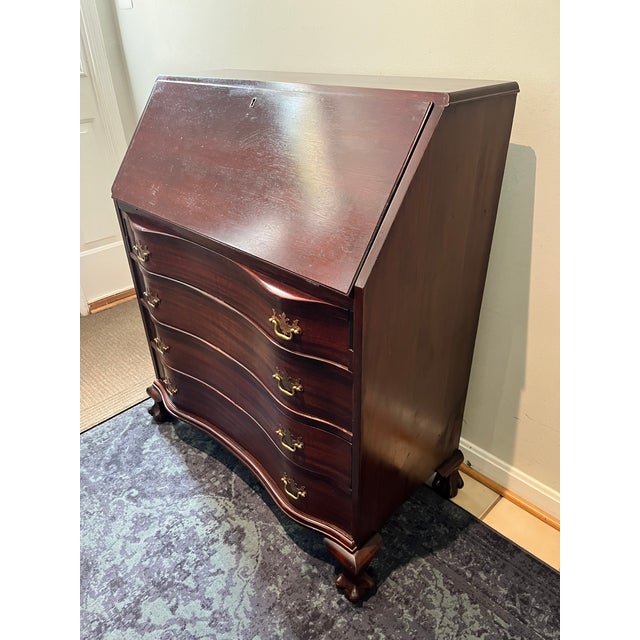 Martin Maddox Maddox Mahogany Slant Front Secretary Desk For Sale - Image 4 of 9