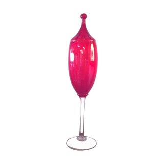 Cherry Red Tall Elliptical Apothecary For Sale
