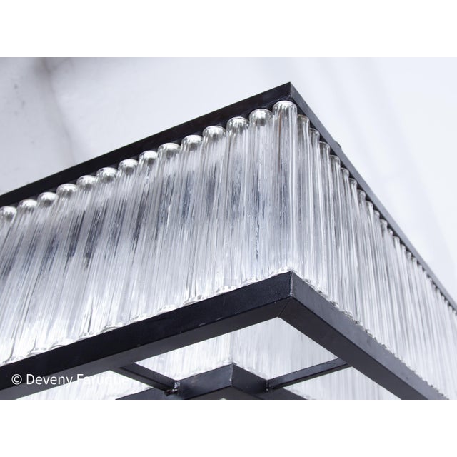 Large Art Relief Glass Tube Ceiling Light, 1980s For Sale - Image 4 of 15