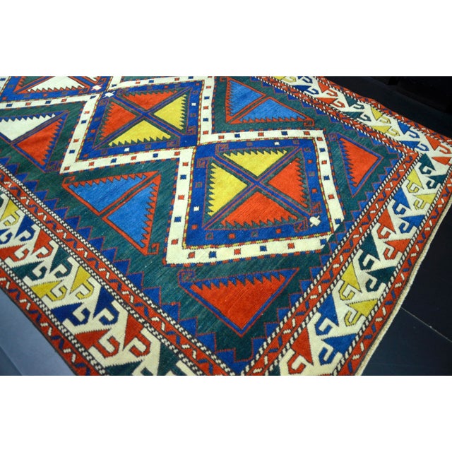 Vintage Tribal Turkish Hand Knotted Multicolor Rug For Sale - Image 4 of 10