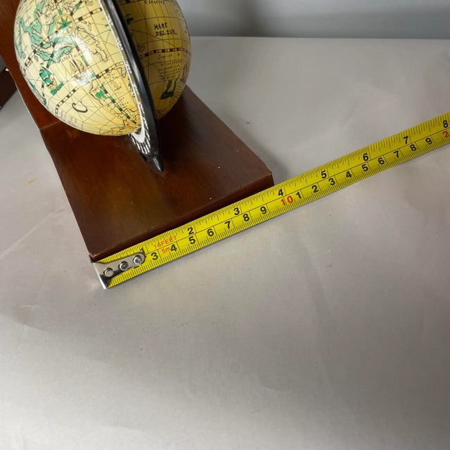 Wood Vintage Wooden Globe Bookends- a Pair For Sale - Image 7 of 8