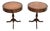Regency Leather Top Drum Tables, 1950s, Set of 2 For Sale